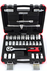 Hilka 32 pce 1/2" Drive Socket Set Metric 01123202