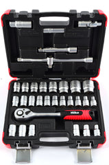 Hilka 32 pce 1/2" Drive Socket Set Metric 01123202