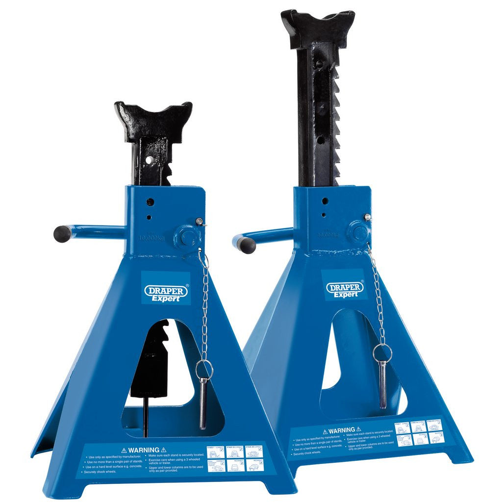 Draper Expert Pneumatic Rise Ratcheting Axle Stands, 10 Tonne (Pair) 01815