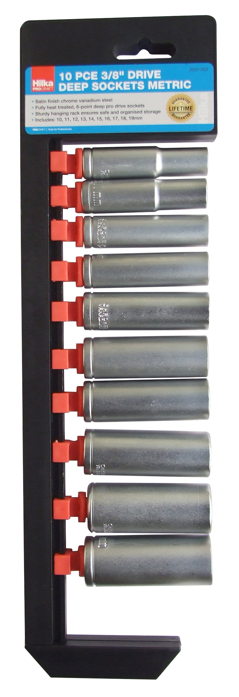 Hilka 10 pce 3/8" Drive Deep Sockets Metric 02031002