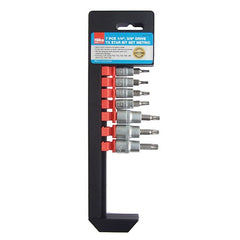 Hilka 7 pce 1/4", 3/8" Drive TX Star Bit Set Metric 02200700