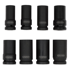 Draper Locking Wheel Nut Removal Set, 1/2" Sq. Dr. (8 Piece) 02746