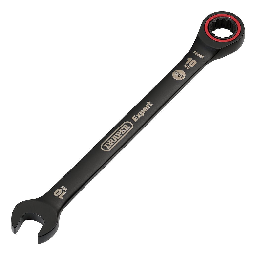 Draper Expert HI-TORQ® Metric Ratchet Combination Spanner, 10mm, Black 03881