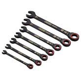 Draper Expert HI-TORQ® Metric Ratchet Combination Spanner Set, Black (7 Piece) 03895