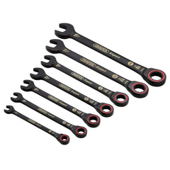 Draper Expert HI-TORQ® Metric Ratchet Combination Spanner Set, Black (7 Piece) 03895