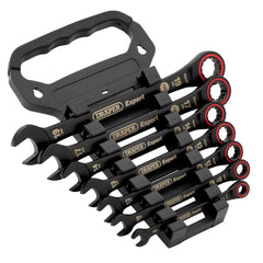Draper Expert HI-TORQ® Metric Ratchet Combination Spanner Set, Black (7 Piece) 03895