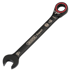 Draper Expert HI-TORQ® Metric Reversible Ratchet Combination Spanner, 15mm, Black 03905