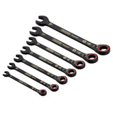 Draper Expert HI-TORQ® Metric Reversible Ratchet Combination Spanner Set, Black (7 Piece) 03911