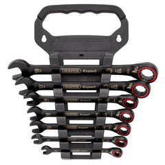Draper Expert HI-TORQ® Metric Reversible Ratchet Combination Spanner Set, Black (7 Piece) 03911