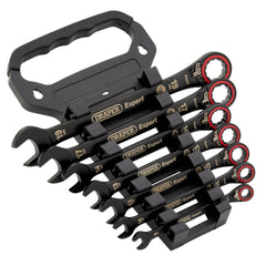 Draper Expert HI-TORQ® Metric Reversible Ratchet Combination Spanner Set, Black (7 Piece) 03911