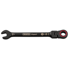 Draper Expert HI-TORQ® Metric Flexible Head Ratchet Combination Spanner, 11mm, Black 03917