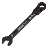 Draper Expert HI-TORQ® Metric Flexible Head Ratchet Combination Spanner, 15mm, Black 03922