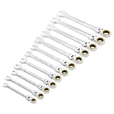Draper Expert HI-TORQ® Metric Flexible Head Ratchet Combination Spanner Set (12 Piece) 03932