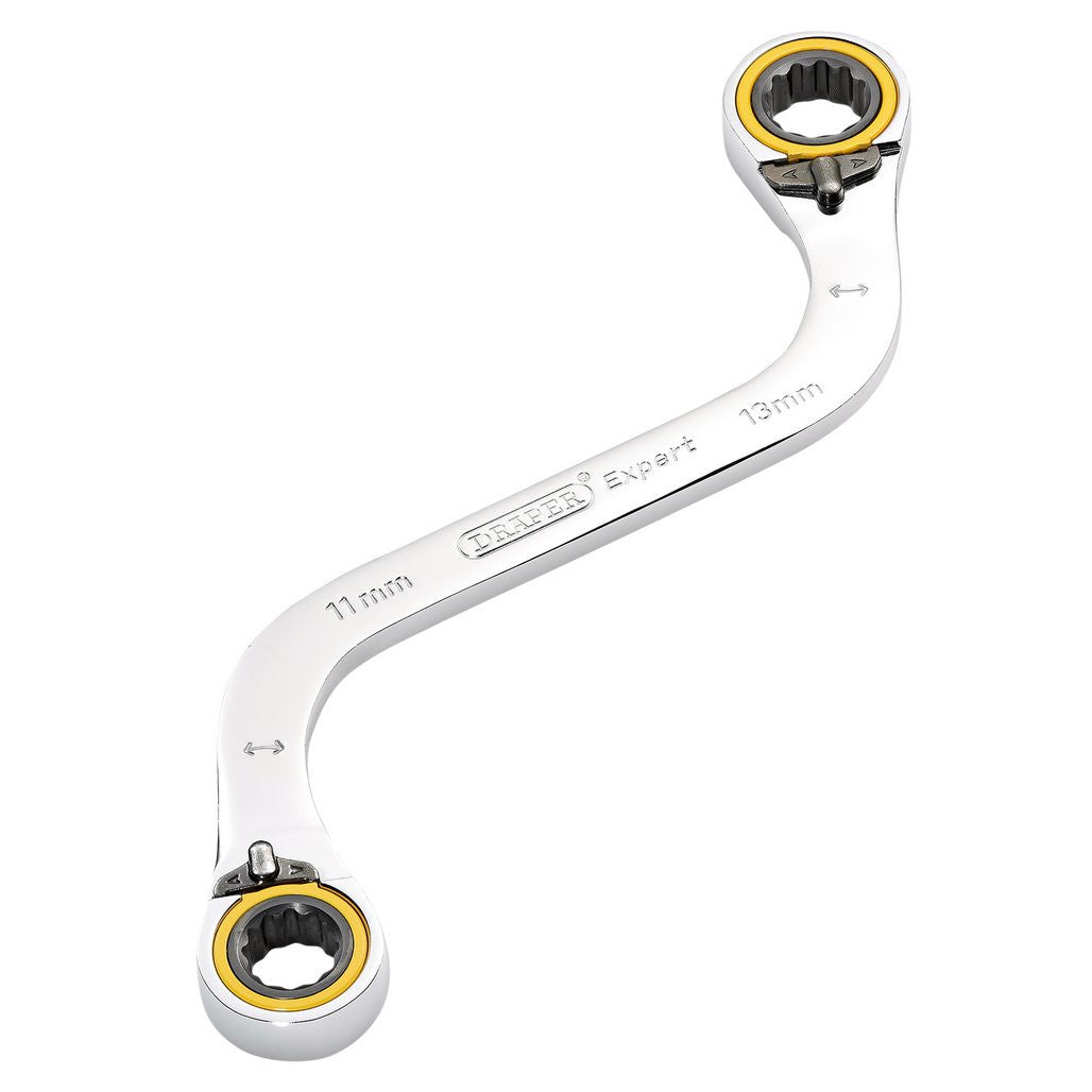 Draper Expert HI-TORQ® Double Ring Ratchet S-Shape Spanner, 11 x 13mm 03943