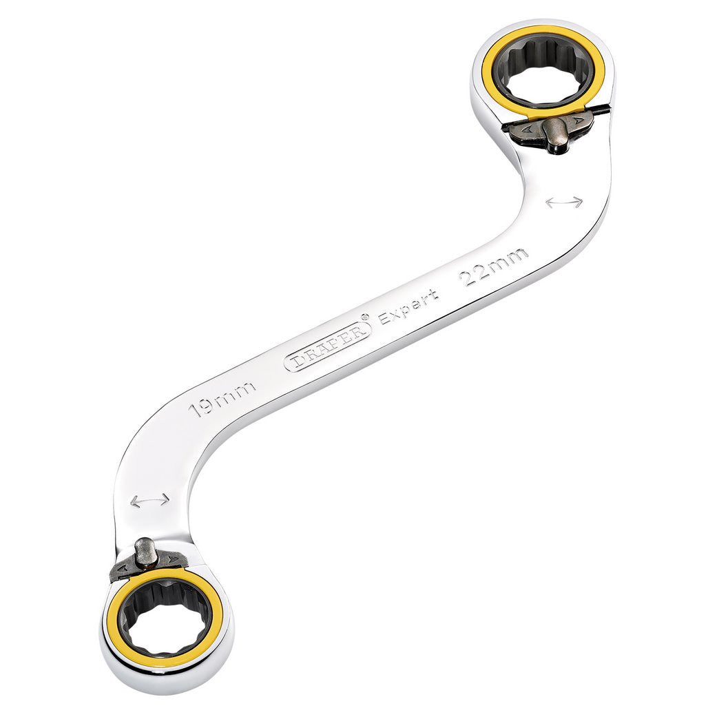Draper Expert HI-TORQ® Double Ring Ratchet S-Shape Spanner, 19 x 22mm 03946