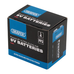 Draper Draper PowerUP Ultra Alkaline 9V Batteries (Pack of 4)
