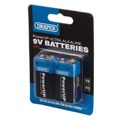 Draper Draper PowerUP Ultra Alkaline 9V Batteries (Pack of 2)
