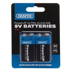 Draper Draper PowerUP Ultra Alkaline 9V Batteries (Pack of 2)