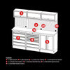 BUNKER 14 Piece Modular Storage Combo with Stainless Steel Worktop 2040mm 04415