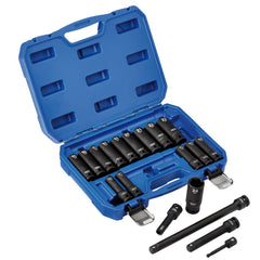 Draper HI-TORQ® Metric Deep Impact Socket Set, 1/2" Sq. Dr. (19 Piece) 04577