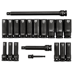 Draper HI-TORQ® Metric Deep Impact Socket Set, 1/2" Sq. Dr. (19 Piece) 04577
