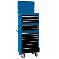 Draper Expert Combination Roller Cabinet and Tool Chest, 15 Drawer, 26", Blue 04593