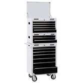 Draper Expert Combined Roller Cabinet and Tool Chest, 15 Drawer, 26", White 04597