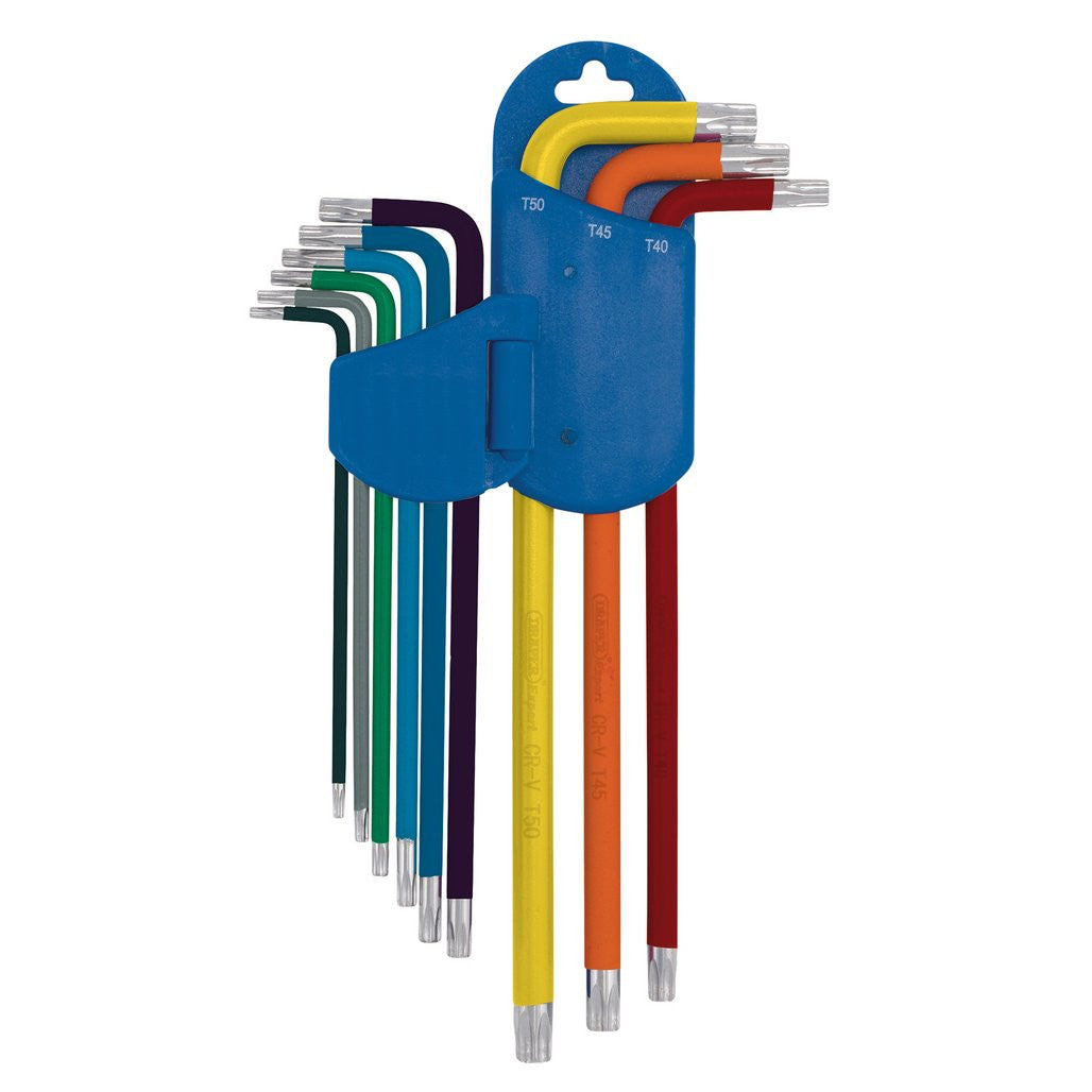 Draper Expert TX-STAR® Metric Extra-long Arm Key Set, Colour Coded (9 Piece) 04926