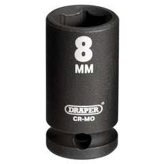 Draper HI-TORQ® 6 Point Impact Socket, 1/4" Sq. Dr., 8mm 05012