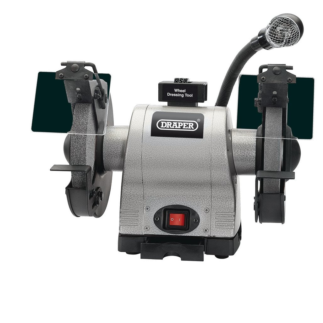 Draper Heavy Duty Bench Grinder with Work light, 200mm, 550W 05097