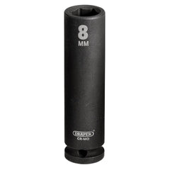 Draper HI-TORQ® 6 Point Deep Impact Socket, 1/4" Sq. Dr., 8mm 05186