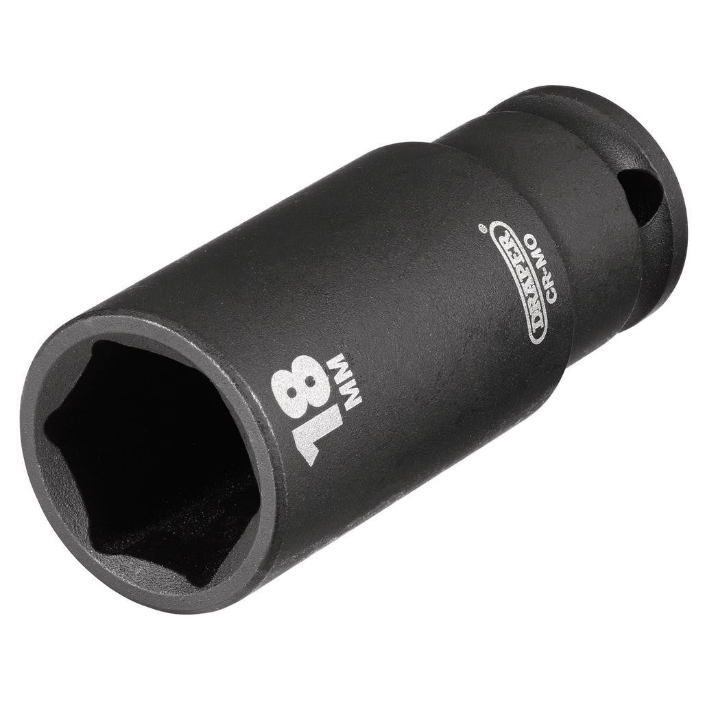 Draper HI-TORQ® 6 Point Deep Impact Socket, 3/8" Sq. Dr., 18mm 06891