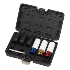 Draper Wheel Nut and Bolt Extractor Socket Set, 1/2" Sq. Dr. (7 Piece) 07115