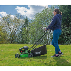 Draper Steel Deck Petrol Lawn Mower, 410mm, 132cc/3.3HP 08671