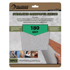 Draper ROLLINGDOG Stearated Sanding Sheets, 230 x 280mm, 180 Grit (Pack of 10) 09654