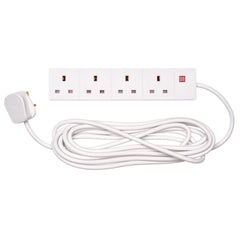 Draper Four Socket Extension Lead with Neon Indicator, 5m 09658