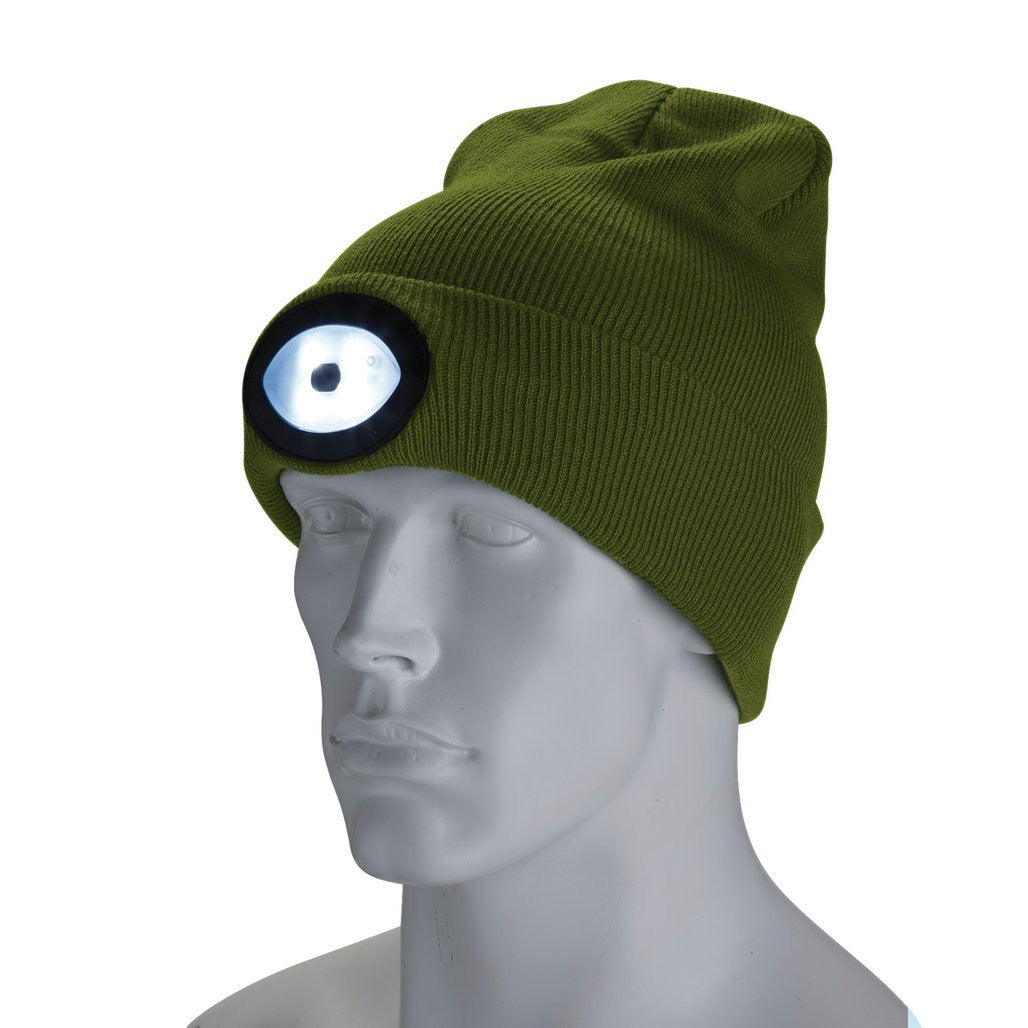Draper Beanie Hat with Rechargeable Torch, One Size, 1W, 100 Lumens, Green