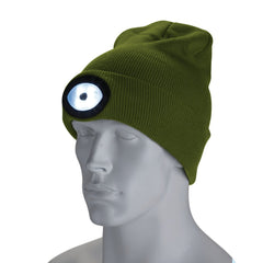 Draper Beanie Hat with Rechargeable Torch, One Size, 1W, 100 Lumens, Green