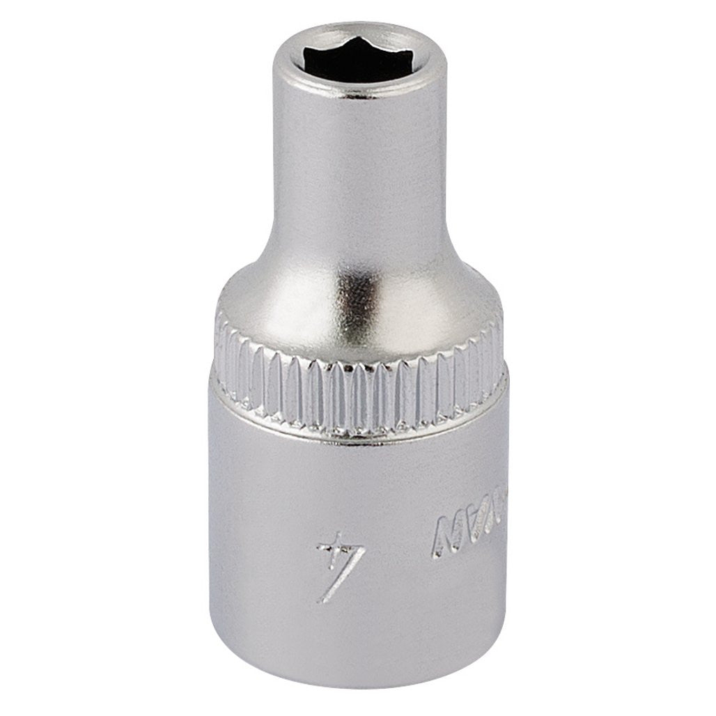 Draper Elora Hexagon Socket, 1/4" Sq. Dr., 4mm 11091