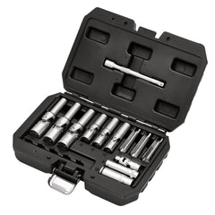 Draper Thin Wall PSG Glow Plug Socket Set, 3/8" and 1/4" Sq. Dr. (18 Piece) 12397