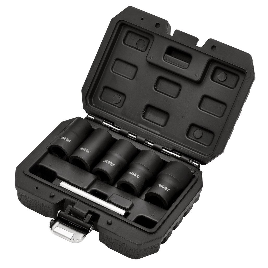 Draper Impact Wheel Nut Socket Set, 1/2" Sq. Dr. (6 Piece) 12411