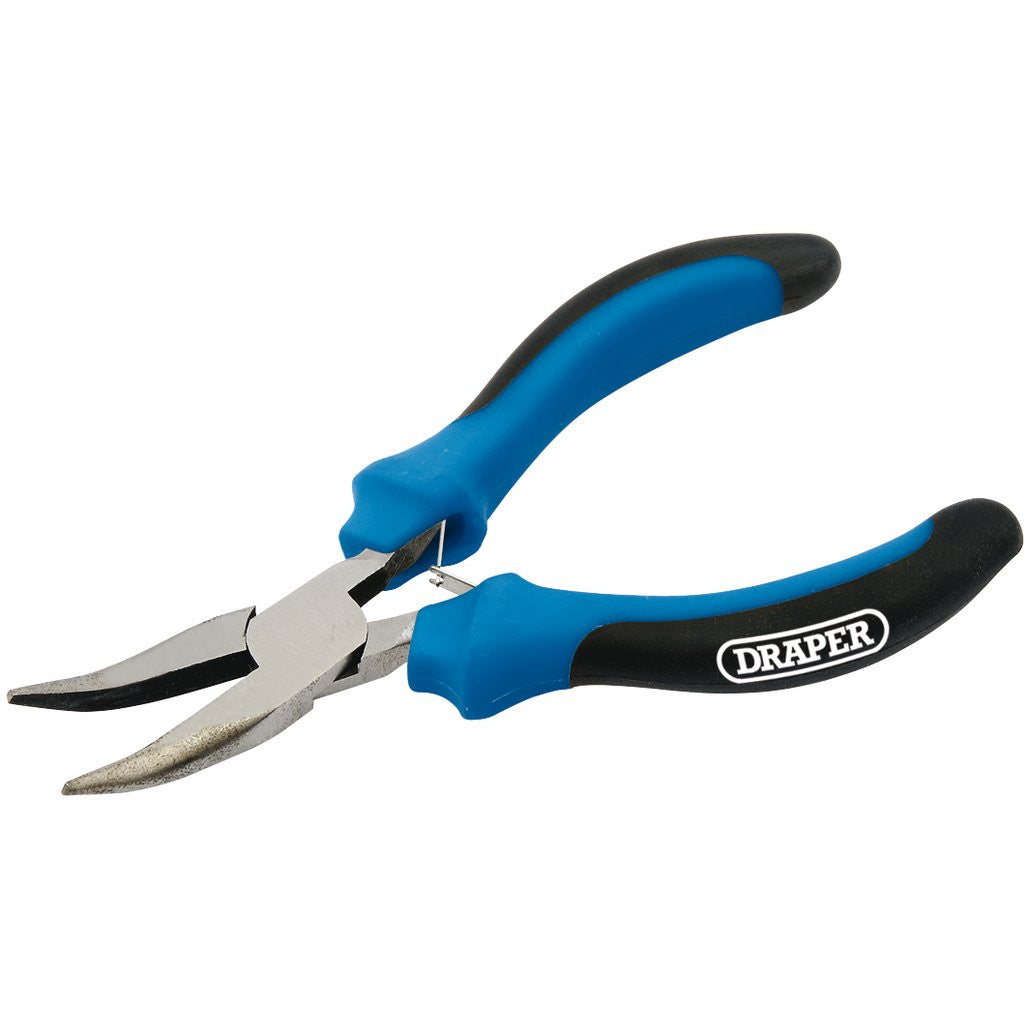 Draper Soft Grip Bent Nose Mini Pliers, 125mm 12540