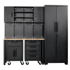 Draper Single Garage Workstation with Roller Cabinets 13269