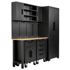 Draper Single Garage Workstation with Roller Cabinets 13269