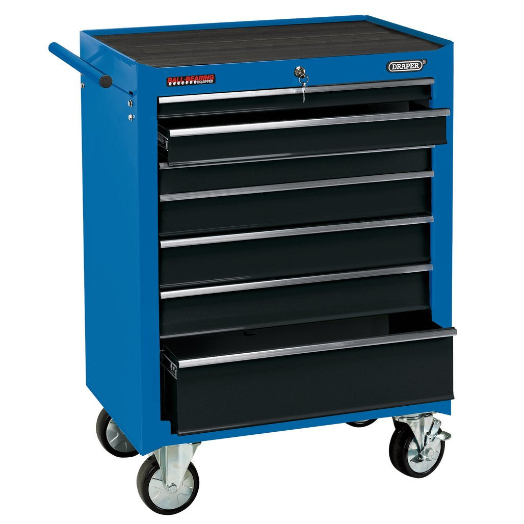 Draper Roller Tool Cabinet, 7 Drawer, 26", Blue 15040
