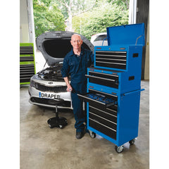 Draper Roller Tool Cabinet, 7 Drawer, 26", Blue 15040