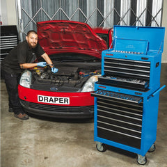 Draper Roller Tool Cabinet, 9 Drawer, 26", Blue 15110