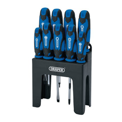 Draper Soft Grip Screwdriver Set, Blue (9 Piece) 15960