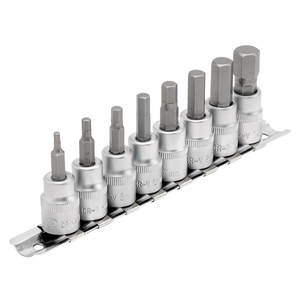 Draper Expert Metric Hex. Socket Bit Set, 3/8" Sq. Dr., 48mm (8 Piece) 16285