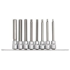 Draper Expert Long Metric Hex. Socket Bit Set, 3/8" Sq. Dr., 100mm (8 Piece) 16286